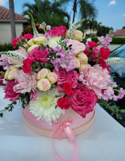 flower box arrangement with multiple color flowers by YourStyle2Be