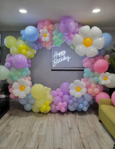 yourstyle2be organic balloon arch with LED Lights design in broward county