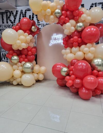 yourstyle2be balloon arch design with backdrop