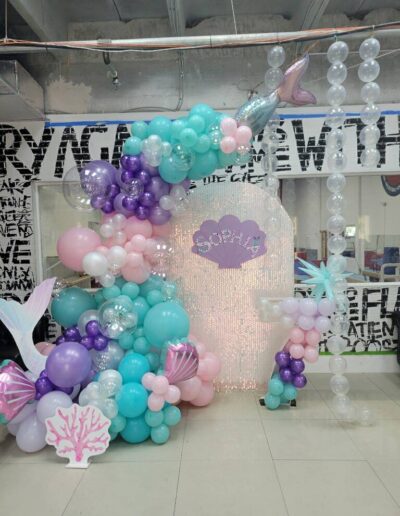 yourstyle2be balloon arch mermaid design in Broward County